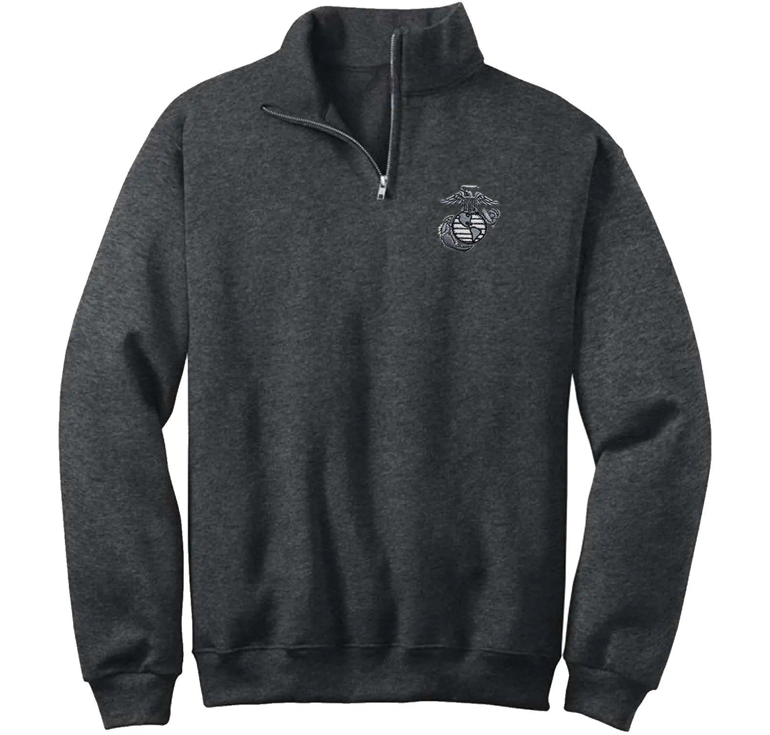 Aluminum EGA Embroidered Quarter-Zip Cadet Collar Sweatshirt