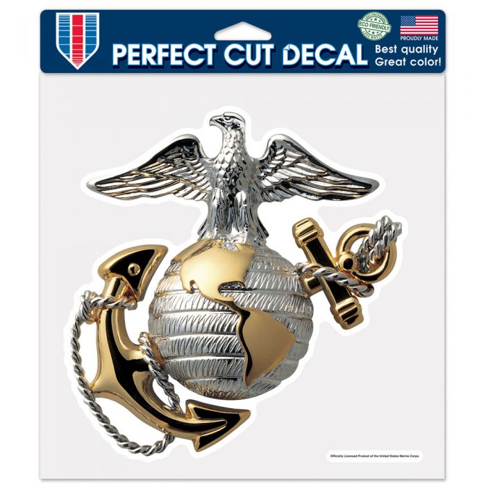 Made in USA -U.S. MARINES PERFECT CUT COLOR DECAL 8" X 8