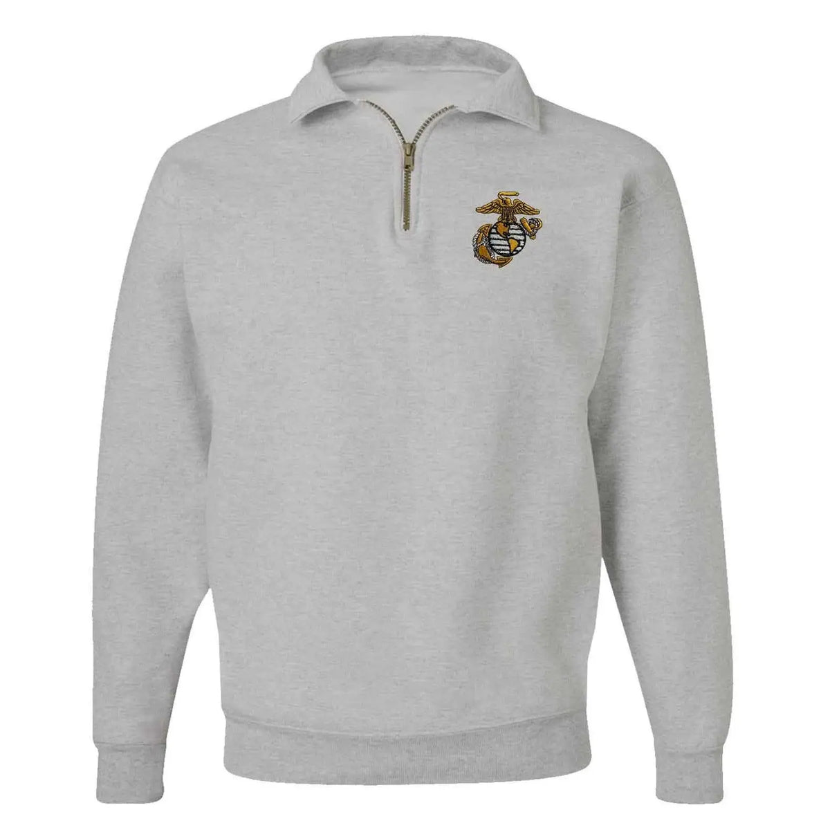 Big EGA Quarter-Zip Cadet Collar Embroidered Sweatshirt - Marine Corps Direct