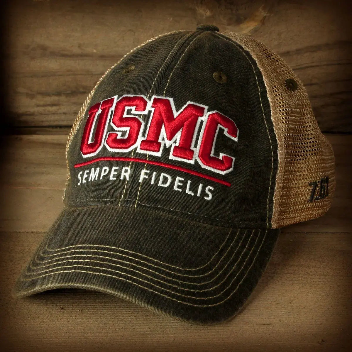 USMC Semper Fidelis Brown Trucker Hat | Marine Corps Direct