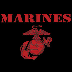 Red on Black Vintage Marines Hoodie