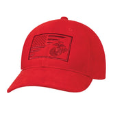 Red Split Flag & EGA USMC Hat