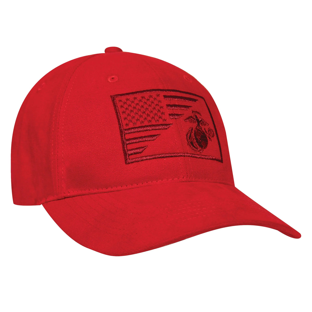 Red Split Flag & EGA USMC Hat