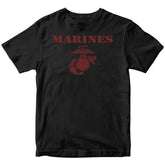 Red on Black Vintage Marines Tee
