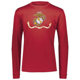 Marines Distressed Banner Performance Long Sleeve T-Shirt - Marine Corps Direct